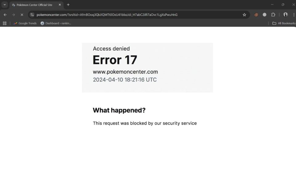 What Is Error 17 Pokémon Center