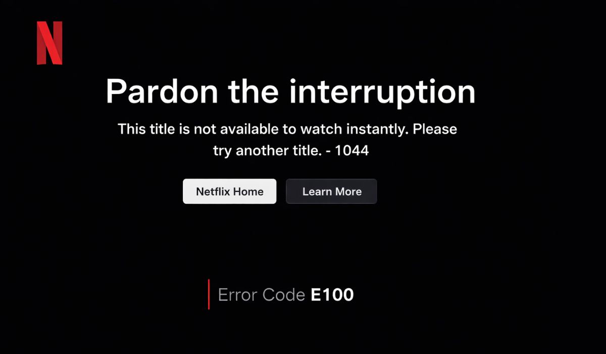 What Is Netflix Error Code E100