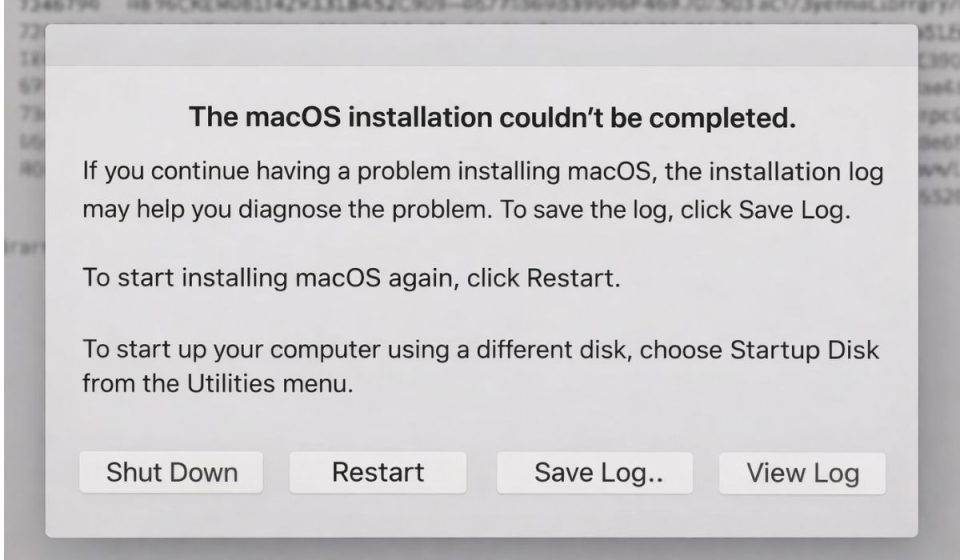 What Does “macOS Installation Couldn't Be Completed” Mean