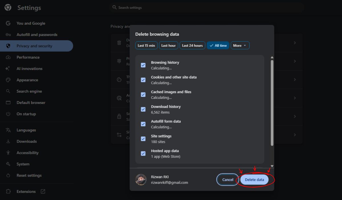 Clear Browser Cache and Cookies