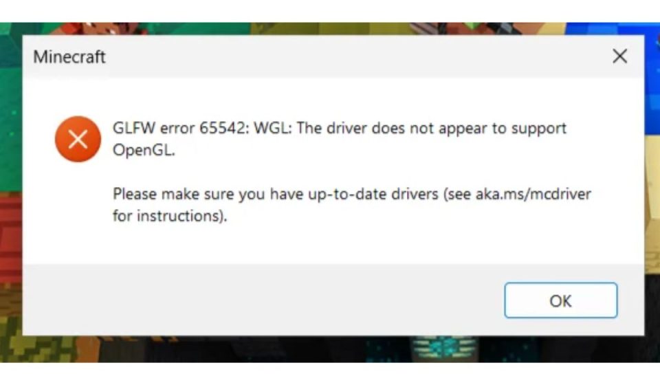 What is GLFW Error 65542?