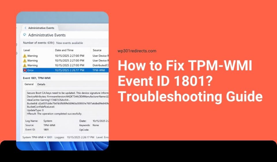 How to Fix TPM-WMI Event ID 1801? Troubleshooting Guide