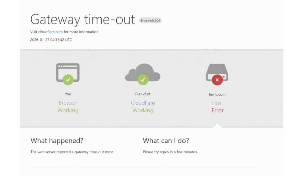 What Is Temu Error 504
