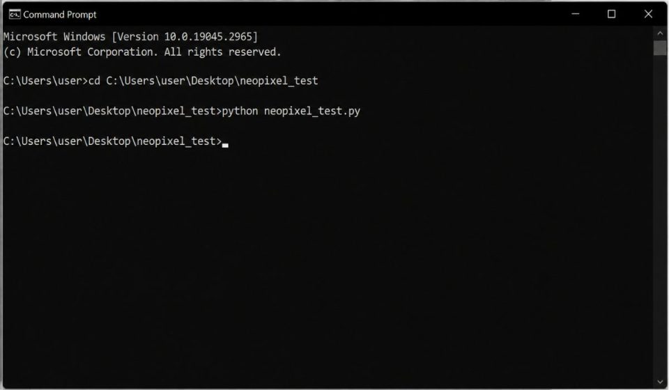 Why does Python NeoPixel not work without giving an error