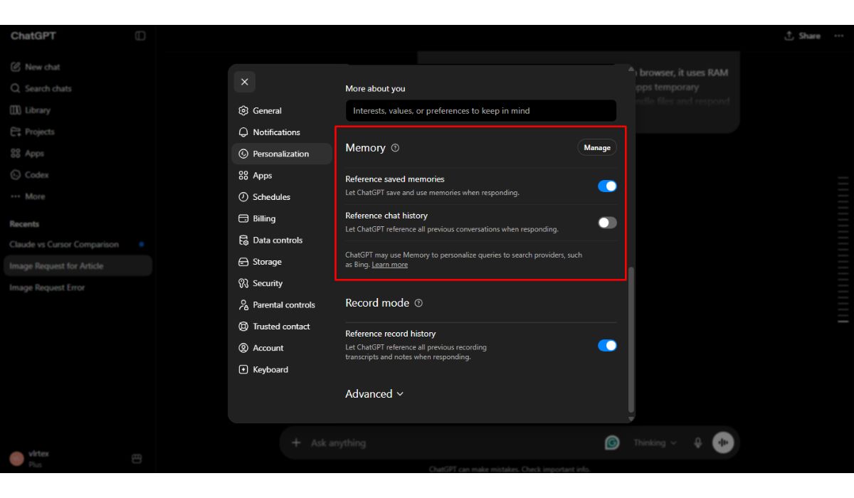 ChatGPT Memory Is Not Your Desktop Memory
