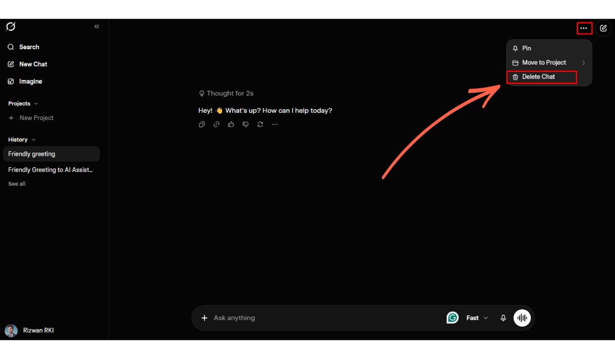 How to Delete One Grok Chat on Grok.com
